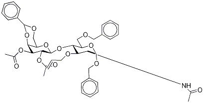 Benzyl 2-(AcetaMido)-2-deoxy-6-O-benzyl-3-O-2-propen-1-yl-4-O-[2,3-di-O-acetyl-4,6-O-benzyldiene-β-D-galactopyranosyl]-α-D-glucopyranoside,,结构式
