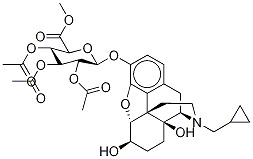 (5α,6β)-17-(CyclopropylMethyl)-4,5-epoxy-6,14-dihydroxy-Morphinan-3-yl 3-(2',3',4'-Tri-O-acetyl)-β-D-glucuronide Methyl Ester Structure