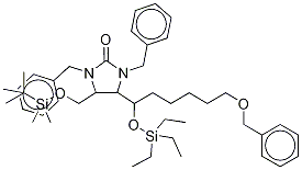 4-(tert-Butyldimethylsilyloxymethyl)-5-(6-O-triethylsilyl-1,6-dihydroxyhexyl)-1,3-dibenzyl-2-imidazolidinone Benzyl Ether Structure