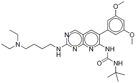 N-[2-[[4-(DIETHYLAMINO)BUTYL]AMINO-6-(3,5-DIMETHOXYPHENYL)PYRIDO[2,3-D]PYRIMIDIN-7-YL]-N'-(1,1-DIMETHYLETHYL)UREA Struktur