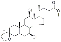 Methyl 3,3-Ethylenedioxy-7α,12α-dihydroxy-5α-cholanoate 结构式