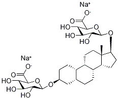 5α-Estrane-3β,17α-diol Bis(β-D-glucuronide) Disodium Salt 结构式