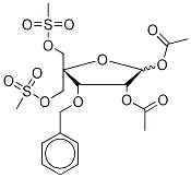 1,2-Di-O-acetyl-3-O-benzyl-4-C-MesylMethyl-5-O-Mesyl-D-ribofuranose Structure