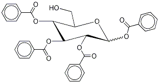 1,2,3,4-Tetra-O-benzoyl-D-glucopyranose 化学構造式