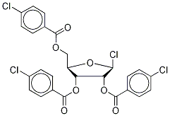 CHLORO 2,3,5-TRI-O-P-CHLOROBENZOYL--D-RIBOFURANOSIDE 化学構造式