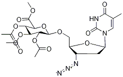 3'-Azido-3'-deoxythymidine 2,3,4-Tri-O-acetyl--D-glucuronide, Methyl Ester Structure