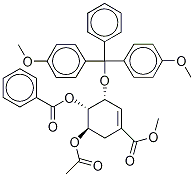 5-O-Acetyl-4-O-benzyloyl-3-O-dimethyloxytrityl-shikimic Acid Methyl Ester Struktur