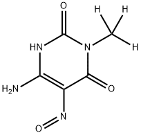 6-Amino-5-nitroso-3-methyluracil-d3 结构式