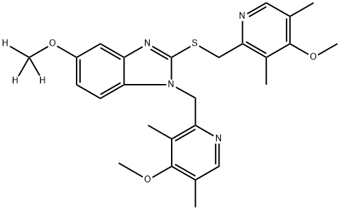 N-(4-Methoxy-3,5-diMethyl-2-pyridinyl)Methyl OMeprazole-d3 Sulfide 化学構造式