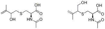 (R,S)-N-Acetyl-S-(2-hydroxy-3-Methyl-3-buten-1-yl)-L-cysteine +
(R,S)-N-Acetyl-S-[1-(hydroxyMethyl)-2-Methyl-2-propen-1-yl)-L-cysteine
(Mixture),,结构式