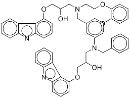 3,3-{2,2-[1,2-Phenylenebis(oxy)]bis(ethane-2,1-diyl)}bis(N-benzylazanediyl)bis(1-(9H-carbazol-4-yloxy)propan-2-ol)|3,3-{2,2-[1,2-Phenylenebis(oxy)]bis(ethane-2,1-diyl)}bis(N-benzylazanediyl)bis(1-(9H-carbazol-4-yloxy)propan-2-ol)