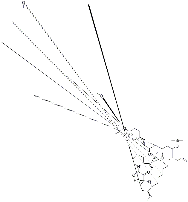 33-O-tert-Butyldimethylsilyloxy-22,27-Di-O-trimethylsilyl-iso-FK-506 Structure