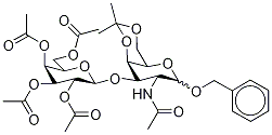 Benzyl 2-Acetamido-2-deoxy-4,6-O-isopropylidene-4-O-(2,3,4,6- tetra-O-acetyl--D-galactopyranosyl)-D-galactopyranoside Struktur