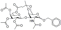 Benzyl 2-Acetamido-2-deoxy-4,6-O-isopropylidene-4-O-(2,3,4,6- tetra-O-acetyl--D-galactopyranosyl)-D-galactopyranoside 化学構造式