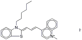 4-[3-(3-Hexyl-2(3H)-benzothiazolylidene)-1-propen-1-yl]-1-methyl-quinolinium Iodide Struktur