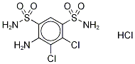 4-Amino-5,6-dichloro-1,3-benzenedisulfonamide Hydrochloride,1329838-65-4,结构式