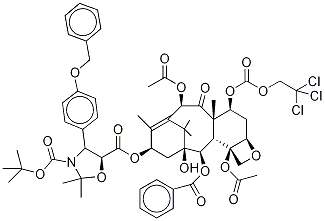 3'-p-O-Benzyl-N-desbenzoyl-N-tert-butoxycarbonyl-N,O-isopropylidene-7-{[(2,2,2,-trichloroethyl)oxy]carbonyl} Paclitaxel Structure