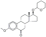 3-O-Methyl 6-Keto 17β-Estradiol-d2 17-O-Tetrahydropyran,,结构式
