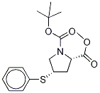 (2S,4S)-4-(Phenylthio)-1,2-pyrrolidinedicarboxylic-d5 Acid 1-tert-Butyl-2-Methyl Diester Structure