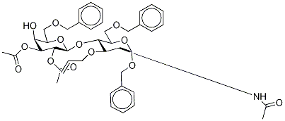 Benzyl 2-(AcetaMido)-2-deoxy-6-O-benzyl-3-O-2-propen-1-yl-4-O-[2,3-di-O-acetyl-6-O-benzyl-β-D-galactopyranosyl]-α-D-glucopyranoside 结构式