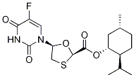 (2R,5S)-((1R,2S,5R)-2-Isopropyl-5-methylcyclohexyl)-5-(5-fluoro -2,4-dioxo-3,4-dihydropyrimidin-1(2H)-yl)-1,3-oxathiolate-13C,15N2 Struktur