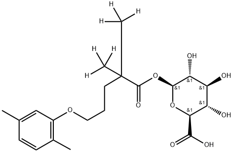 Gemfibrozil 1-O--Glucuronide-d6, 1703747-47-0, 结构式