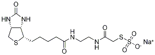 N-(2-Aminoethyl)-N’-(2-Sulfothioacetamid)biotinamide, Sodium Salt Struktur