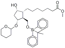 (1R,2S,3R,5S)-2-(tert-Butyldiphenylsilyloxy)methyl-5-hydroxy-3-tetrahydropyranyloxy-cyclopentaneheptanoic Acid Methyl Ester (Mixture of Diastereomers) Struktur