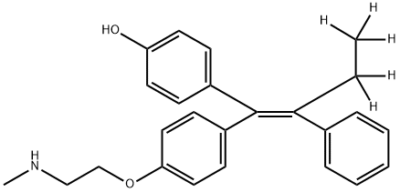 N-Desmethyl-4-hydroxy Tamoxifen-d5 (1:1 E/Z Mixture), 1584173-54-5, 结构式