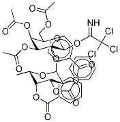 3,4,6-Tri-O-acetyl-2-O-(2’,3’,4’-tri-O-benzoyl-α-L-fucopyranosyl)-galactopyranosyl Trichloroacetimidate 结构式