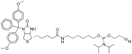 [1-N-(4,4'-DiMethoxytrityl)biotinyl-6-aMinohexyl]-2-(cyanoethyl-N,N-diisopropyl)phosphoraMidite Structure