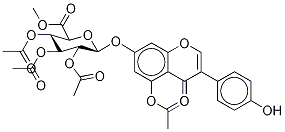 5-O-Acetyl Genistein 7-(Tri-O-acetyl-β-D-glucuronic Acid Methyl Ester),,结构式