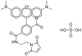 TetraMethyl RhodaMine-6-C2-MaleiMide Ethyl Ester Sulfate Salt,,结构式