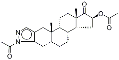 (5α,16β)-N-Acetyl-16-acetyloxy-2'H-androst-2-eno[3,2-c]pyrazol-17-one Structure