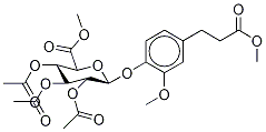 4-(2-Carboxyethyl Methyl Ester)-2-Methoxyphenyl 2,3,4-Triacetyl-β-D-glucopyranosiduronic Acid Methyl Ester, , 结构式