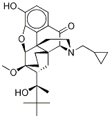 [5α,7α(S)]-17-(CyclopropylMethyl-d3)-α-(1,1-diMethylethyl)-4,5-epoxy-18,19-dihydro-3-hydroxy-6-Methoxy-α-Methyl-10-oxo-6,14-ethenoMorphinan-7-Methanol 化学構造式