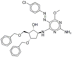 5-[[2-Amino-5-[2-(4-chlorophenyl)diazenyl]-6-methoxy-4-pyrimidinyl]amino]-3-(phenylmethoxy)-2-[(phenylmethoxy)methyl]-cyclopentanol 结构式