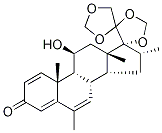 11β-Hydroxy-6,16α-dimethyl-17,20:20,21-bis(methylenedioxy)-pregna-1,4,6-trien-3-one Structure