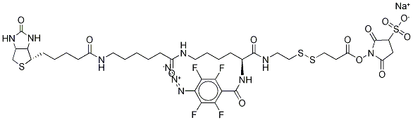  2-[N2-(4-AZIDO-2,3,5,6-TETRAFLUOROBENZOYL)-N6-(6 -BIOTINAMIDOCAPROYL)-L-LYSINYL]ETHYL 2’- (N-SULFOSUCCINIMIDYLCARBOXY)ETHYL DISULFIDE, SODIUM SALT