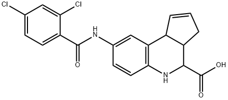 8-[(2,4-Dichlorobenzoyl)amino]-3a,4,5,9b-tetrahydro-3H-cyclopenta[c]quinoline-4-carboxylic acid,1008281-60-4,结构式