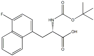 (S)-2-N-Boc-3-(4-fluoronaphthalen-1-yl)propanoic acid 结构式