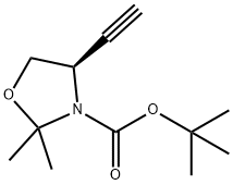 (R)-N-叔丁氧羰基-2,2-二甲基-4-乙炔基唑烷, 162107-48-4, 结构式