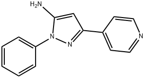 2-Phenyl-3-amino-5-(pyridin-4-yl)pyrazole 化学構造式