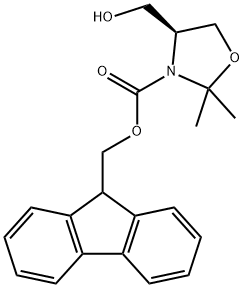 3-Oxazolidinecarboxylic acid, 4-(hydroxyMethyl)-2,2-diMethyl-,9H-fluoren-9-ylMethyl ester, (4S)- Struktur