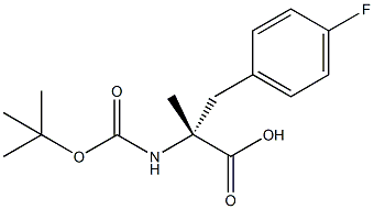 BOC-Α-メチル-D-4-フルオロフェニルアラニン 化学構造式
