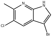 3-BROMO-5-CHLORO-6-METHYL-7-AZAINDOLE 化学構造式