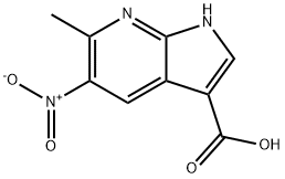 1H-Pyrrolo[2,3-b]pyridine-3-carboxylic  acid,  6-methyl-5-nitro- Structure