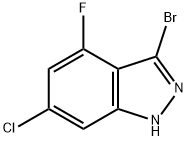 3-BROMO-6-CHLORO-4-FLUORO (1H)INDAZOLE Structure