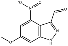 6-METHOXY-4-NITRO 3-1H-INDAZOLE CARBOXALDEHYDE Structure