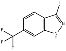 3-ヨード-6-(トリフルオロメチル)-1H-インダゾール 化学構造式